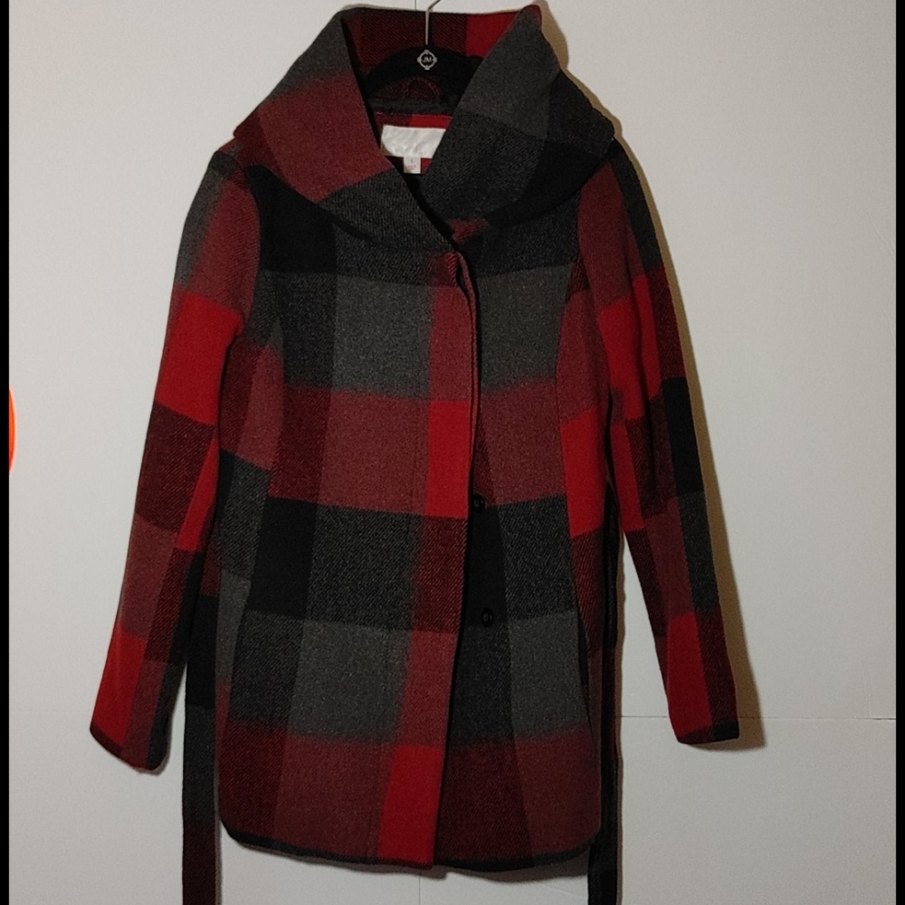 Women's red plaid coat by Xhilaration, size S